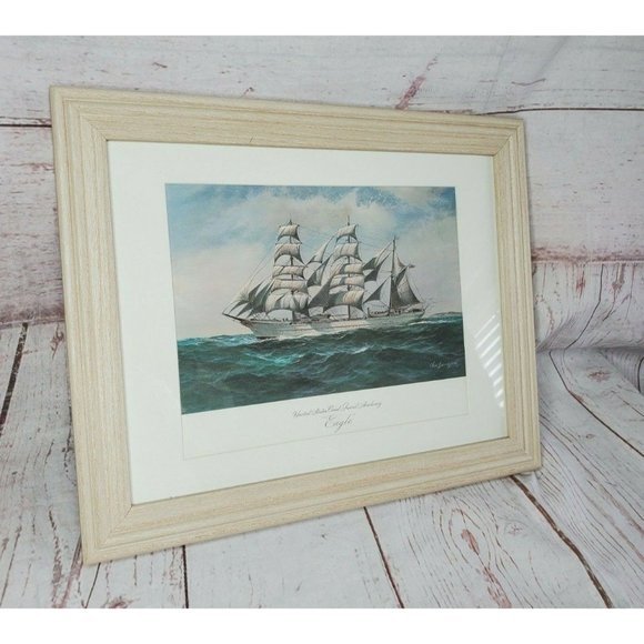 Wilton Industries U.S Coast Guard Academy Eagle Charles Chas Lundgren Painting - Picture 1 of 12